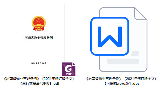 《河南省物业管理条例》(2021年修订版全文)【全文附PDF+word版下载】1