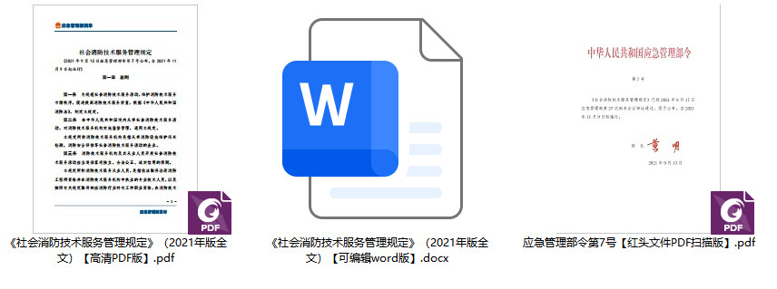 《社会消防技术服务管理规定》（应急管理部令第7号）【全文附PDF扫描版+word版】