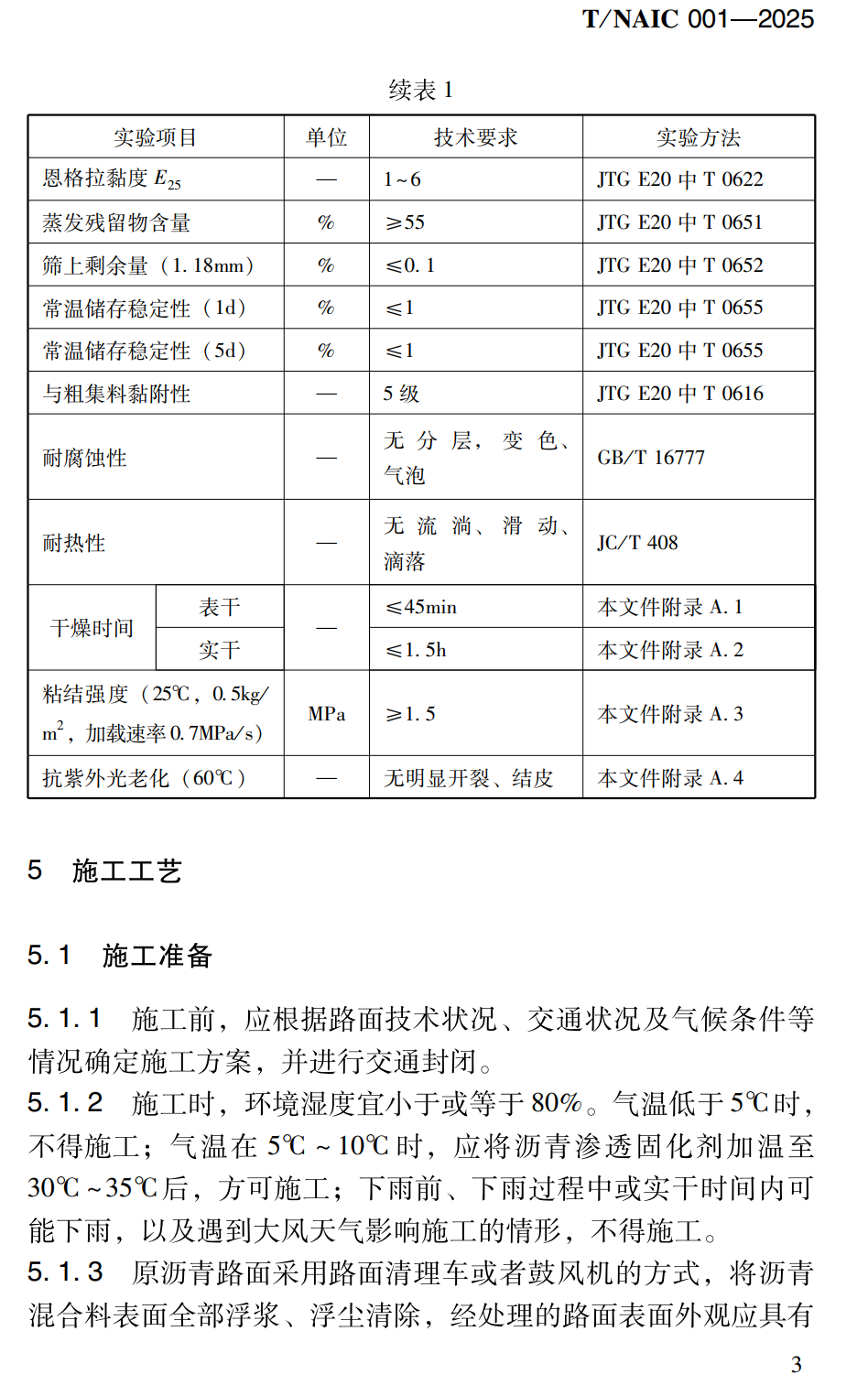 《沥青路面雾封层渗透固化剂技术标准》（T/NAIC001-2025）【高清无水印PDF版下载】2