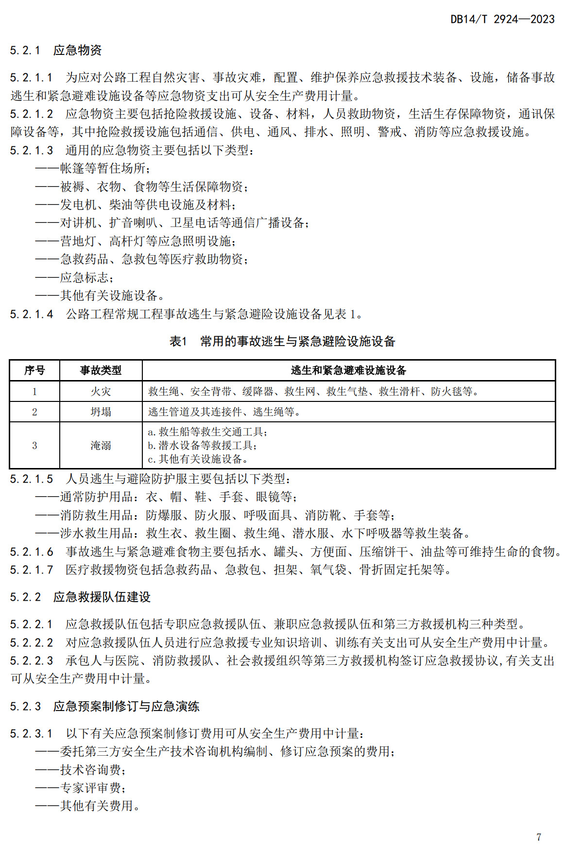《公路工程安全生产费用计量指南》（DB14/T2924-2023）【高清无水印PDF版下载】2