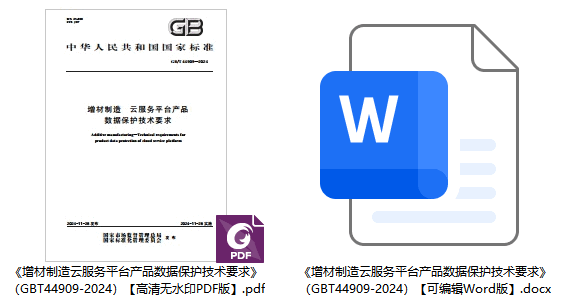 《增材制造云服务平台产品数据保护技术要求》（GB/T44909-2024）【全文附高清无水印PDF版下载】1