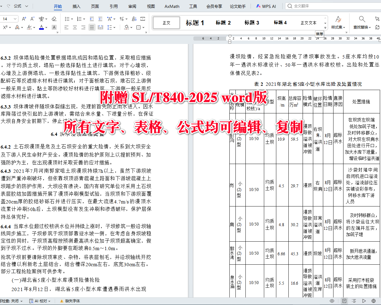 《水库防洪抢险技术导则》（SL/T840-2025）【全文附高清无水印PDF+可编辑Word版下载】4