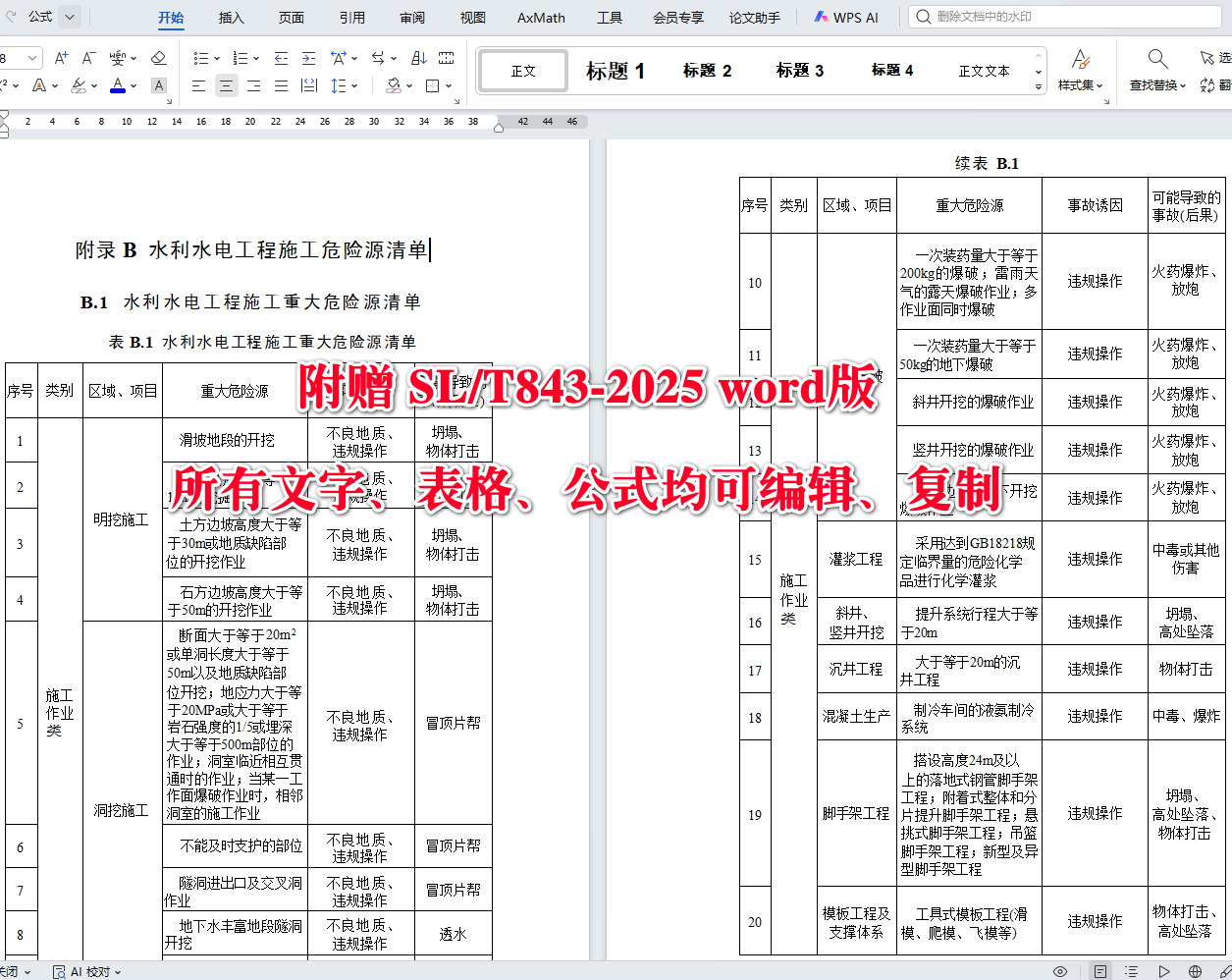 《水利水电工程危险源辨识与风险评价导则》（SL/T843-2025）【全文附高清无水印PDF+可编辑Word版下载】4