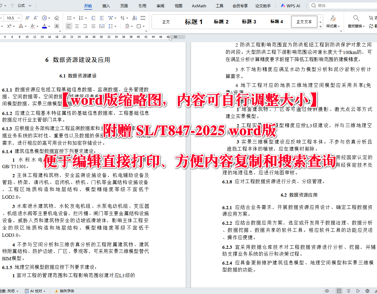 《水利水电工程数字孪生设计导则》（SL/T847-2025）【全文附高清无水印PDF+可编辑Word版下载】4