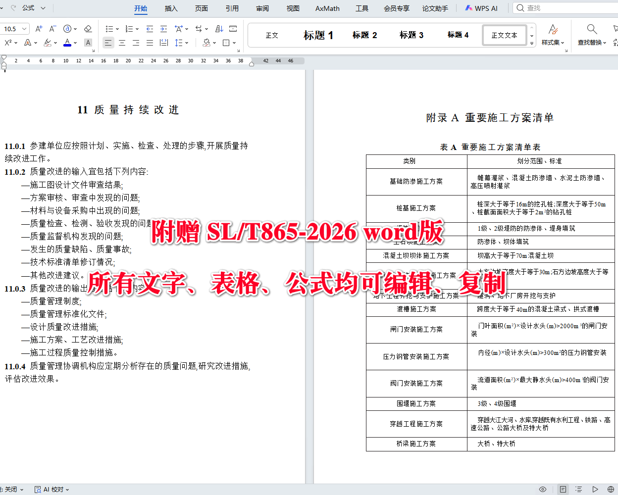 《水利工程建设项目质量管理规范》（SL/T865-2026）【全文附高清无水印PDF+可编辑Word版下载】5