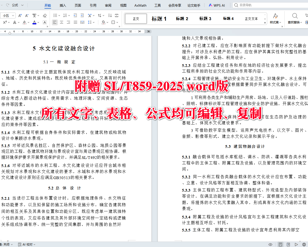 《水利工程水文化建设设计导则》（SL/T859-2025）【全文附高清无水印PDF+可编辑Word版下载】5