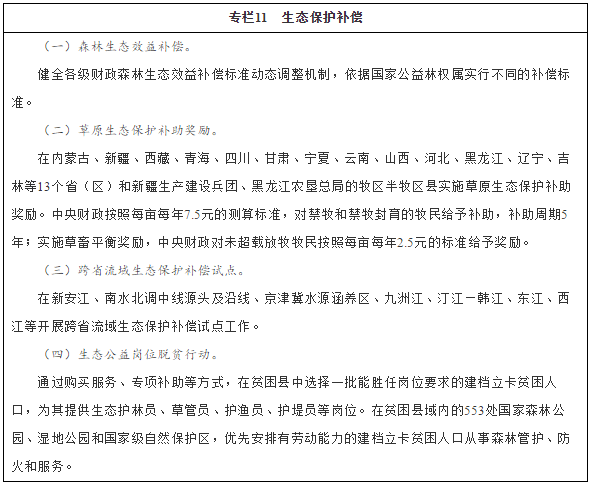 专栏11 生态保护补偿