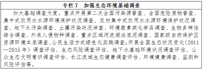 专栏7 加强生态环境基础调查