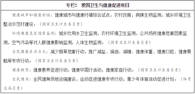 专栏2 爱国卫生与健康促进项目
