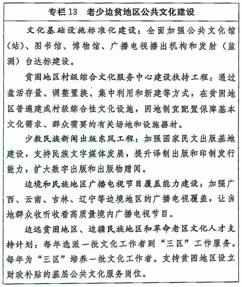 老少边贫地区公共文化建设