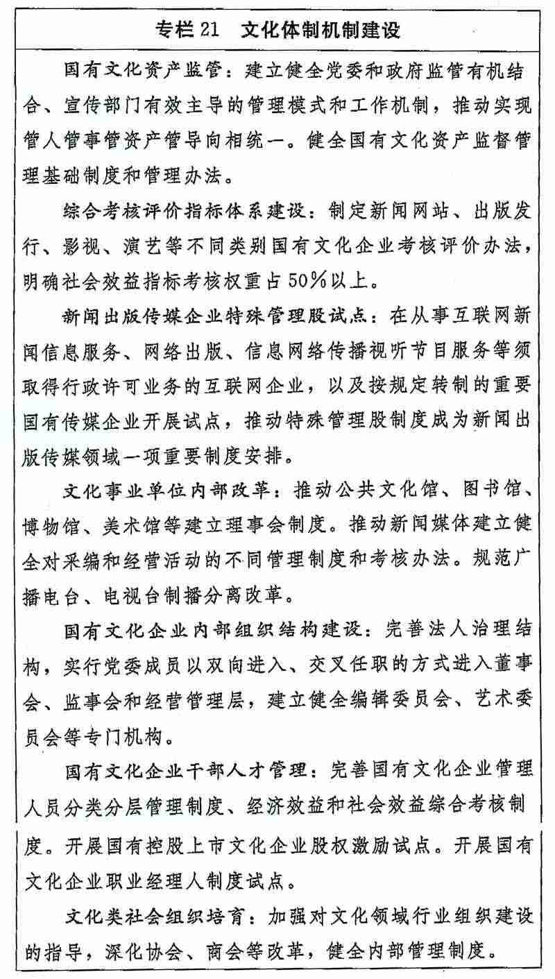 文化体制机制建设